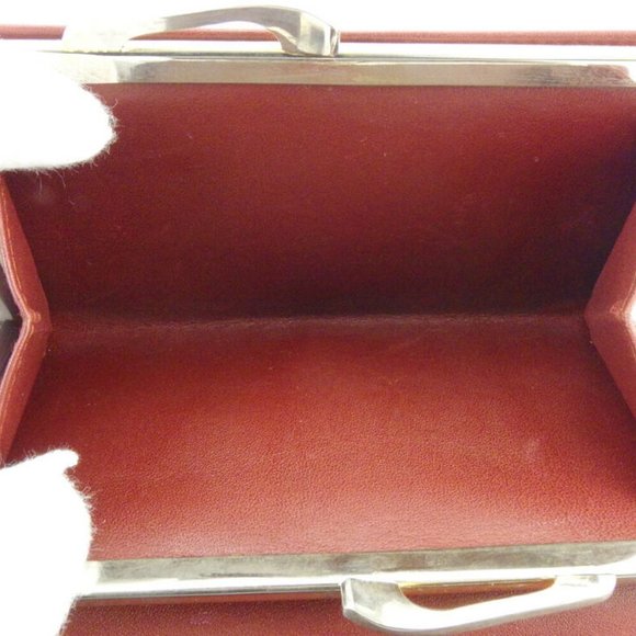 Cartier tri-fold wallet mast line Bordeaux leather Authentic used